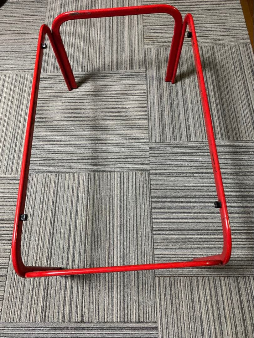 昭和レトロ　ガラステーブル　赤