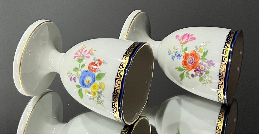 Meissen マイセン/※1級品 Aカンテ 金彩フラワー エッグスタンド C