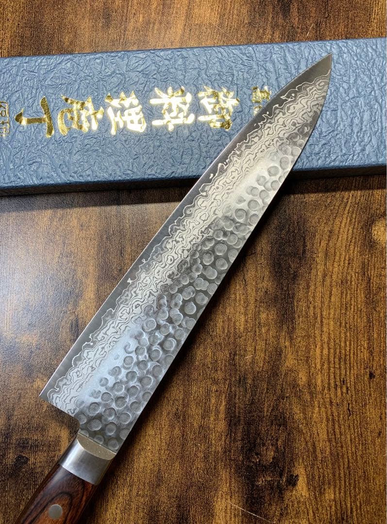 堺白鶴作　牛刀　包丁　VG10ダマスカス　8寸