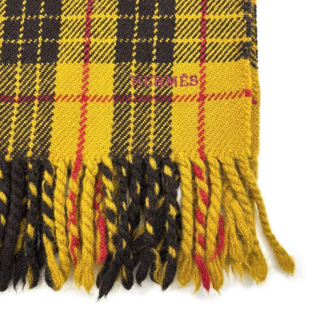【入手困難】エルメス ひざ掛け ブランケット タータンチェック ウール 2M66