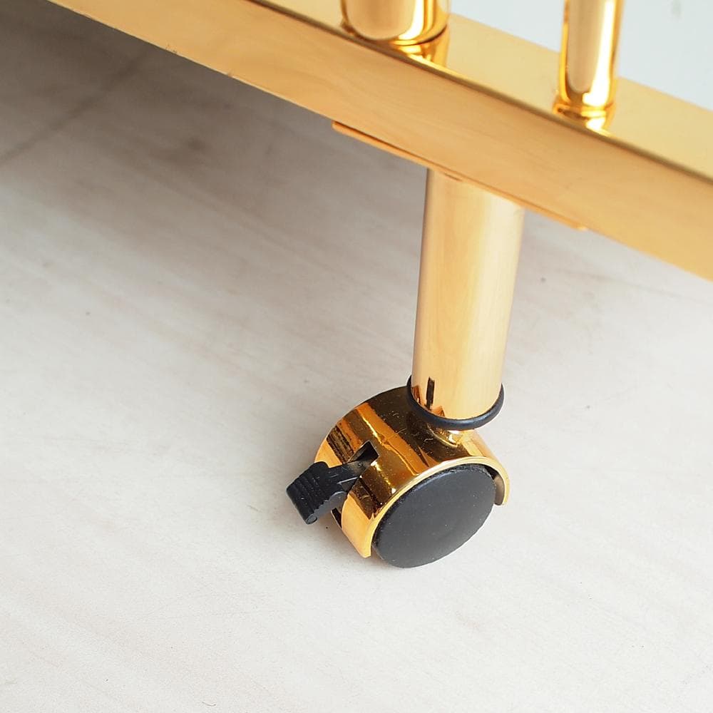 ゴールドフレーム サービスワゴン ガラス天板 エレガント ZR24073