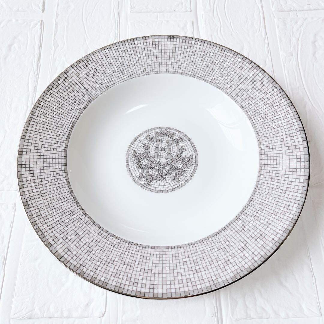 【極美品】エルメス　2枚セット　プラチナモザイク　スーププレート　食器　お皿