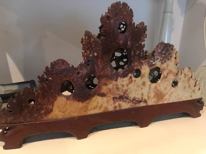 天然石 置物 美術品 彫り物 骨董品 インテリア オブジェ 雑貨 台座 葡萄