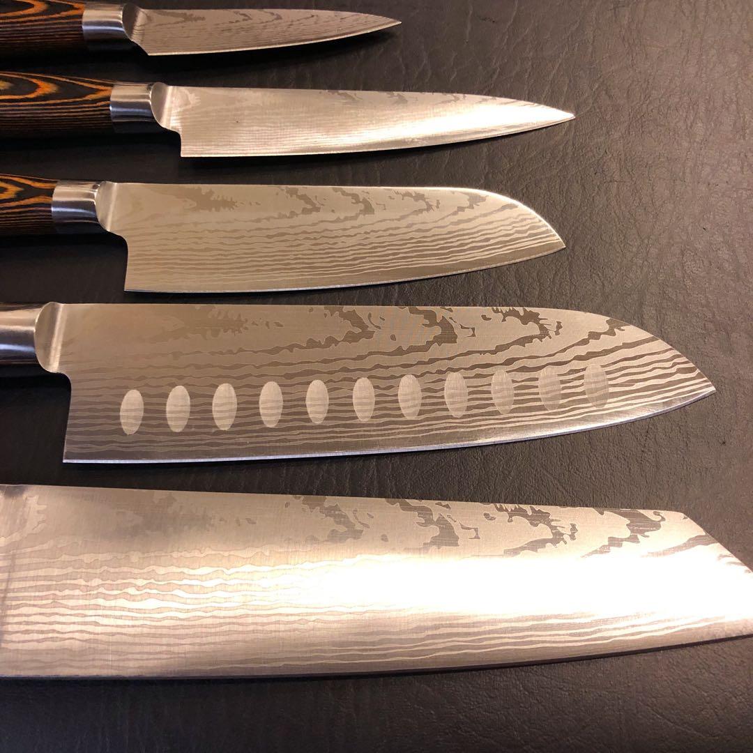 未使用　三徳包丁　ダマスカス　包丁　5本セット