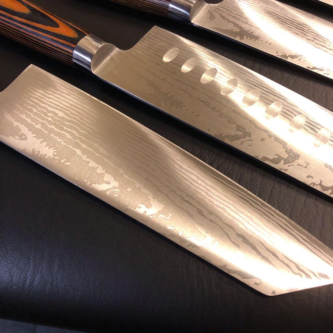 未使用　三徳包丁　ダマスカス　包丁　5本セット