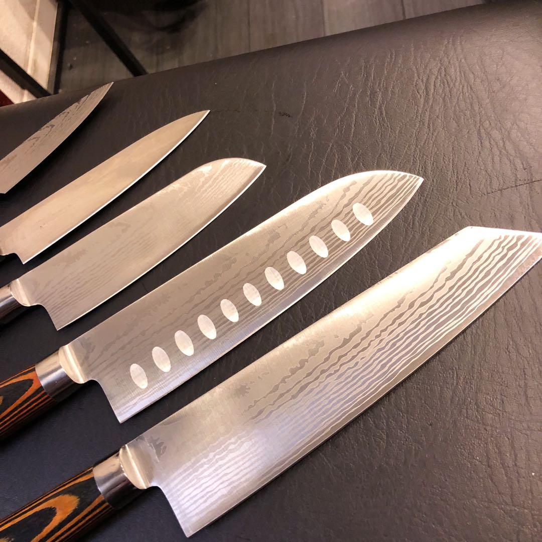 未使用　三徳包丁　ダマスカス　包丁　5本セット