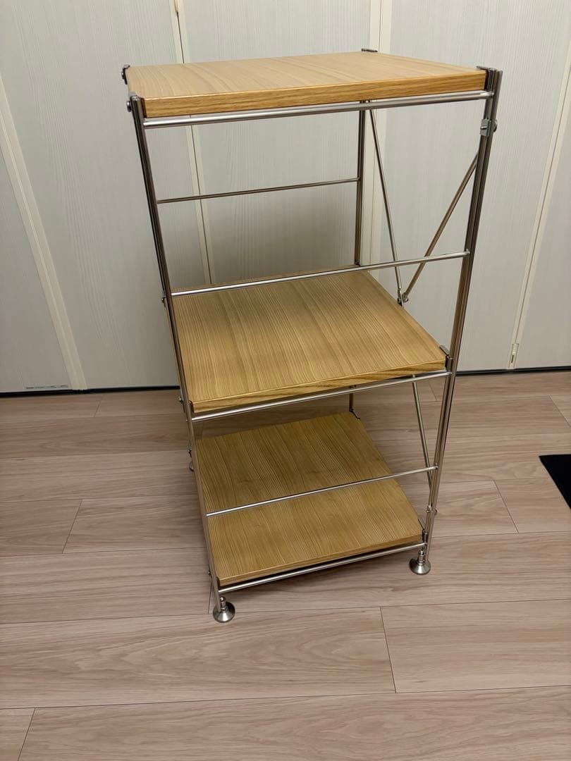 無印良品 ステンレスユニットシェルフ 小 42cm幅タモ材棚