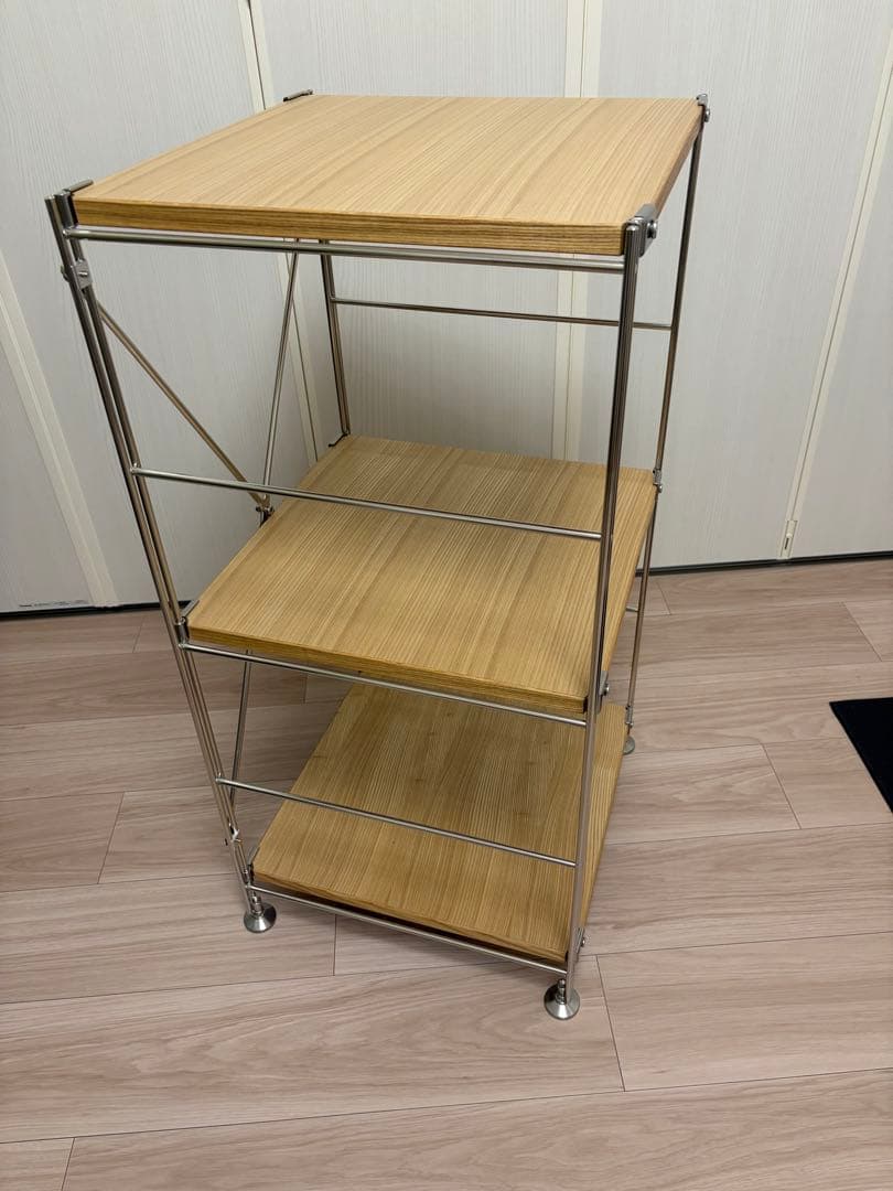無印良品 ステンレスユニットシェルフ 小 42cm幅タモ材棚