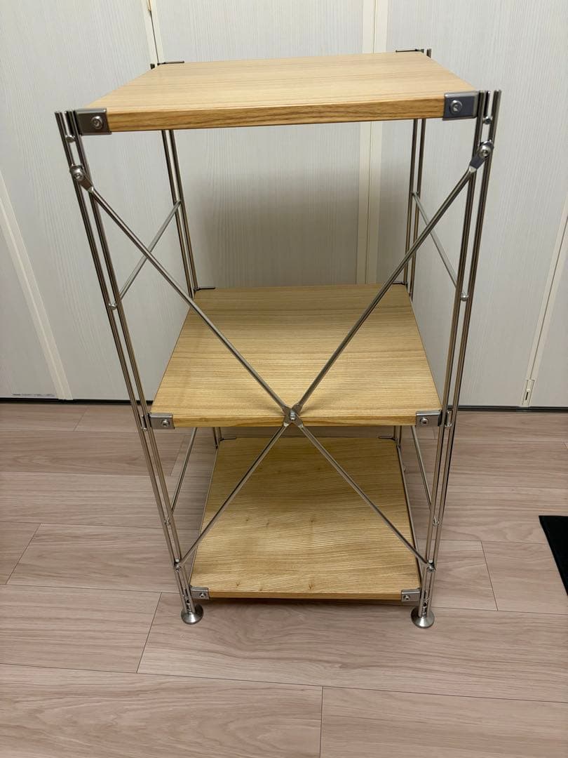 無印良品 ステンレスユニットシェルフ 小 42cm幅タモ材棚