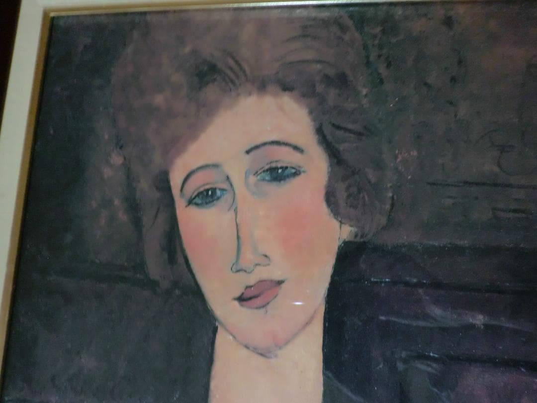 〇油絵：モディリアニ「婦人像：複製画」