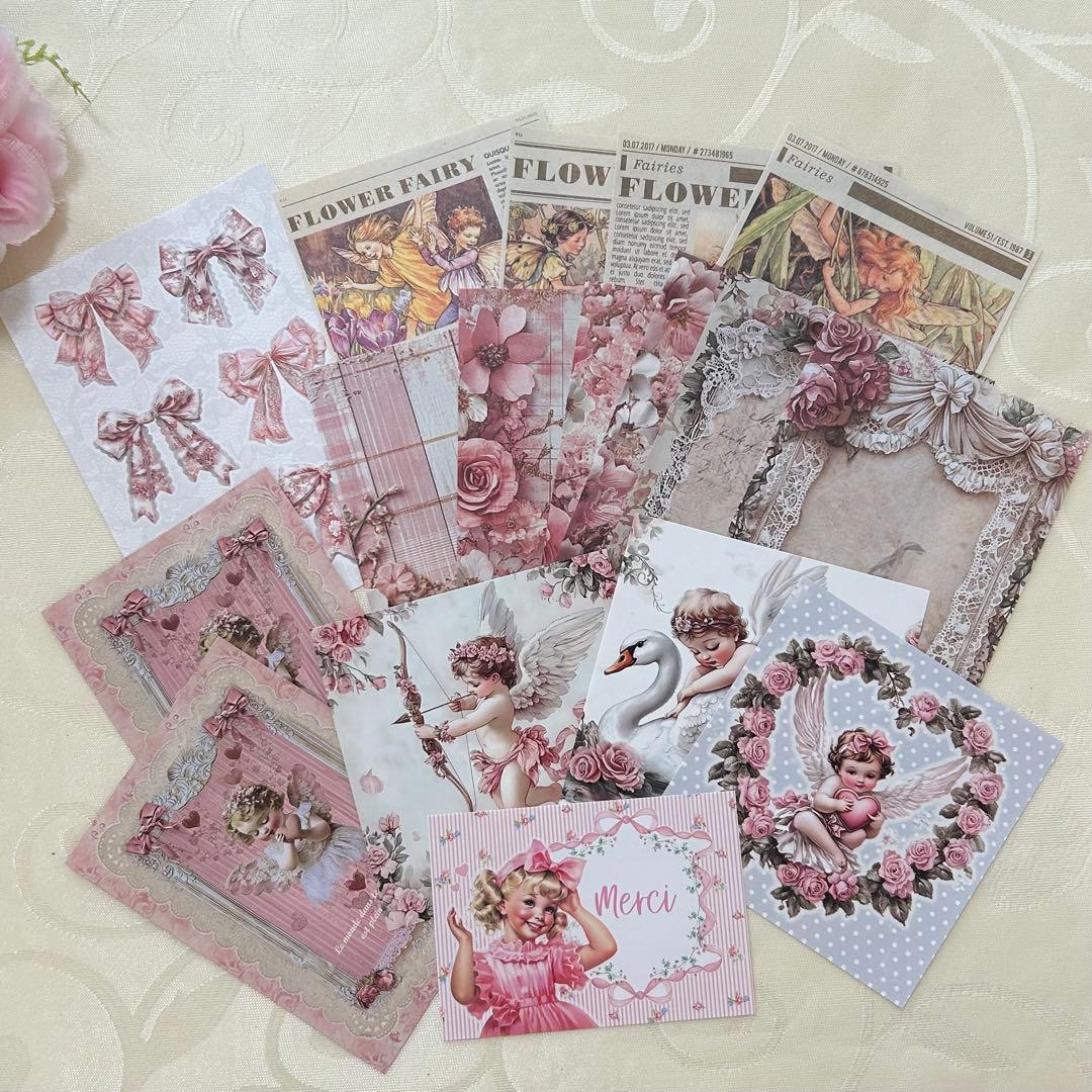 ローデットペーパーバッグ　girl コラージュ素材入り♡