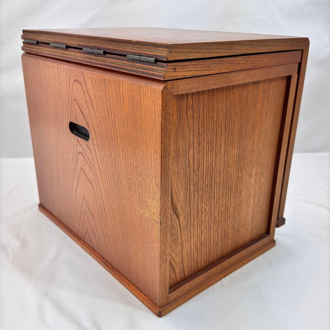 【アンティーク】木製 折りたたみ式 文机 3杯 小箪笥 小物入れ 昭和レトロ