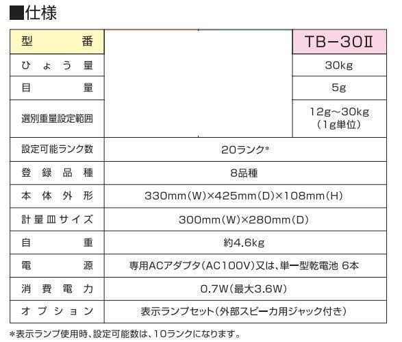 【新品・未開封】宝計機製作所 音声式重量選別機「分太2」 TB-30kg