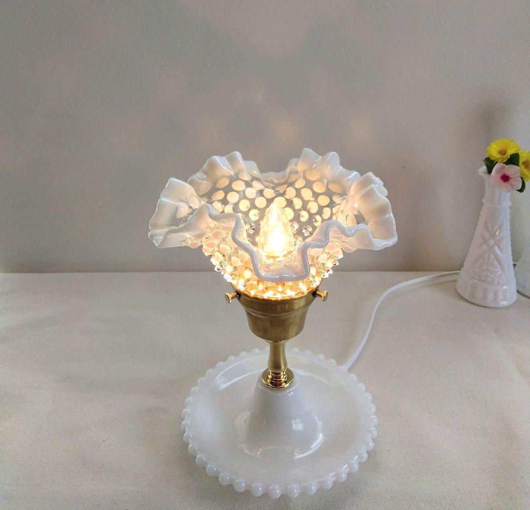 フェントン フレンチ オパールセント ラッフルシェードランプ