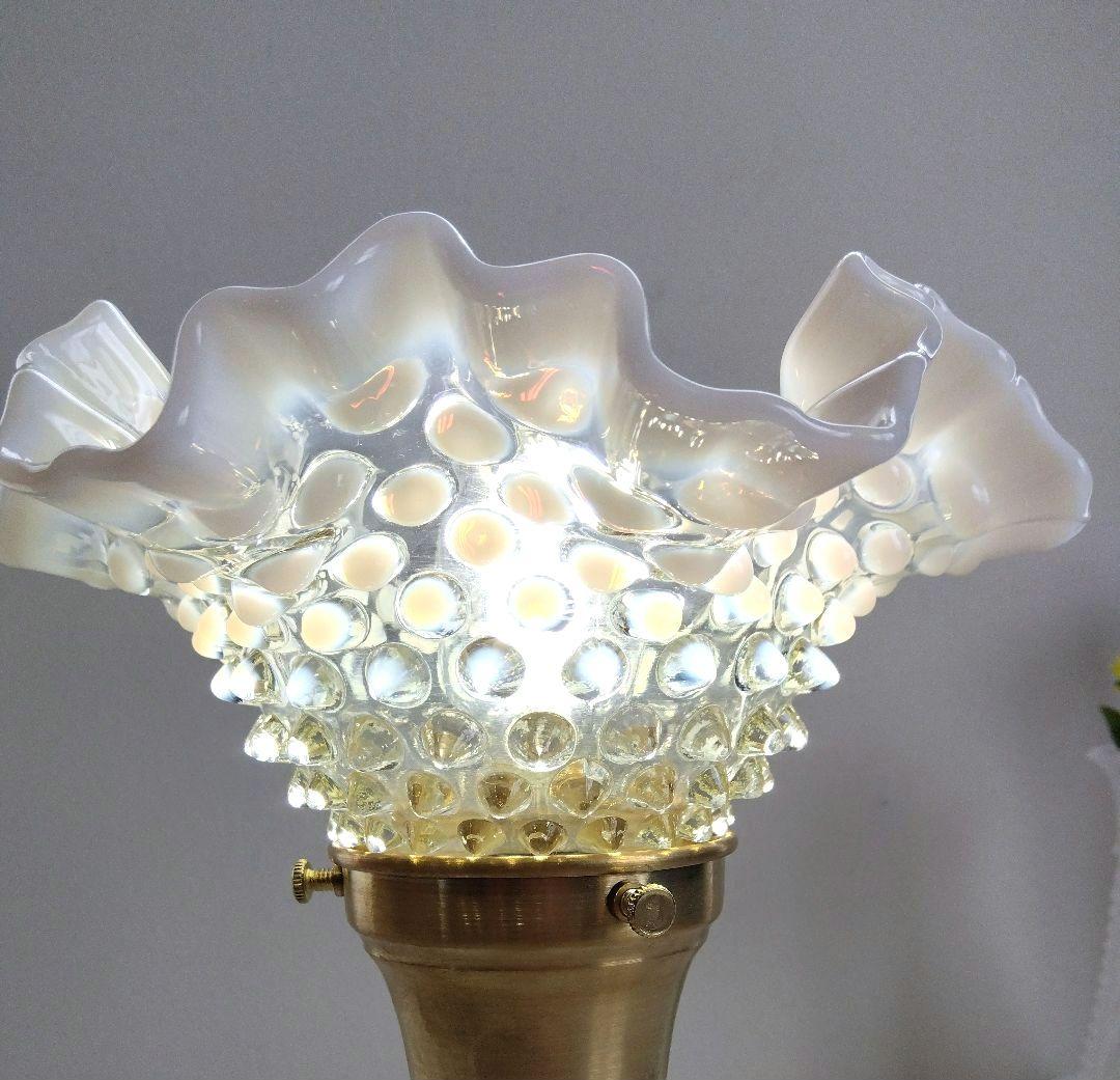 フェントン フレンチ オパールセント ラッフルシェードランプ