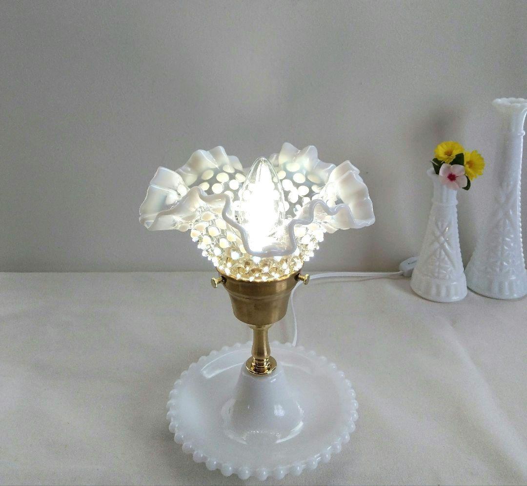 フェントン フレンチ オパールセント ラッフルシェードランプ