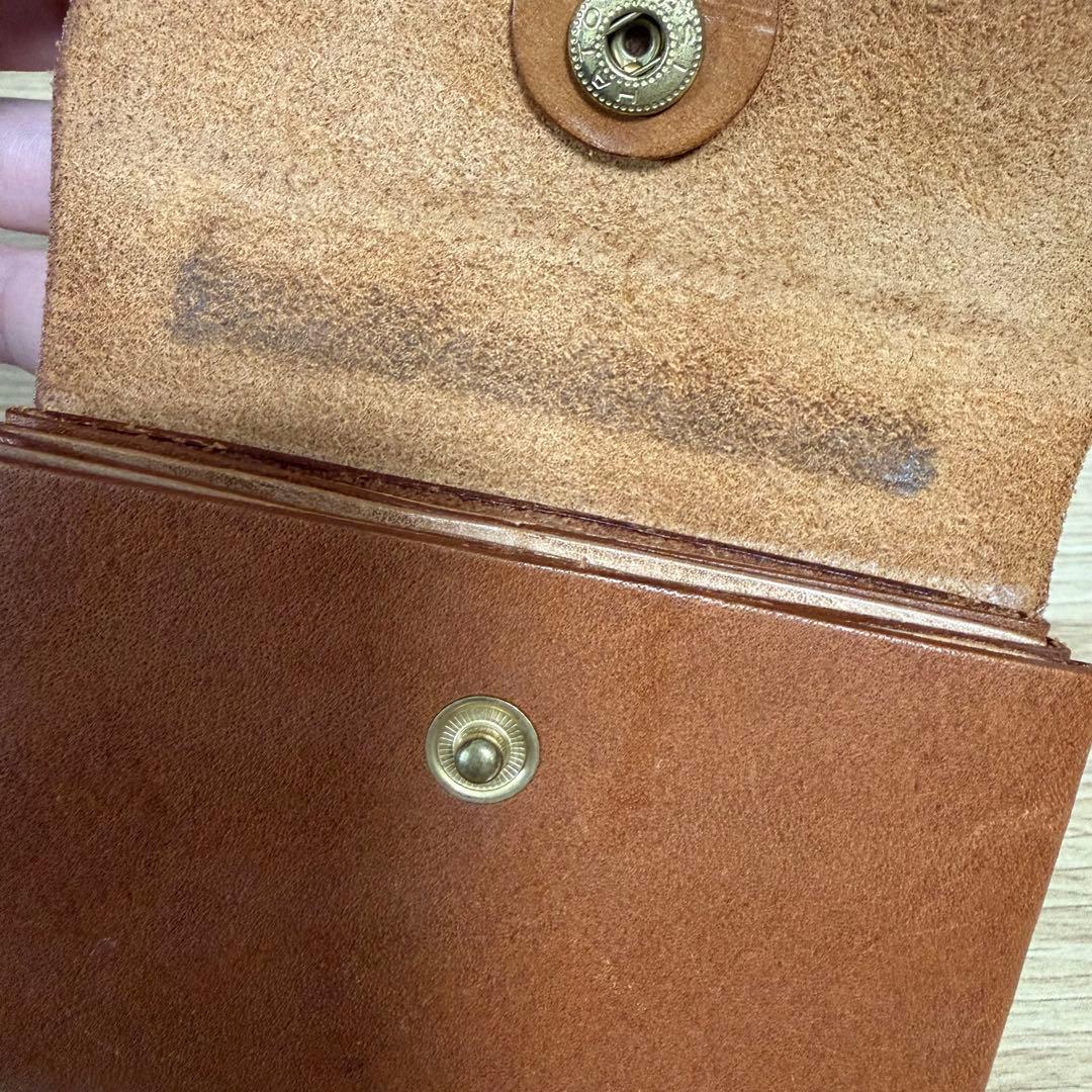 URUKUST ブラウン レザー コンパクト財布