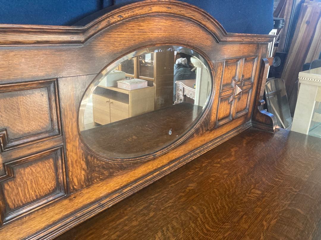 英国アンティーク　ミラーバックサイドボード