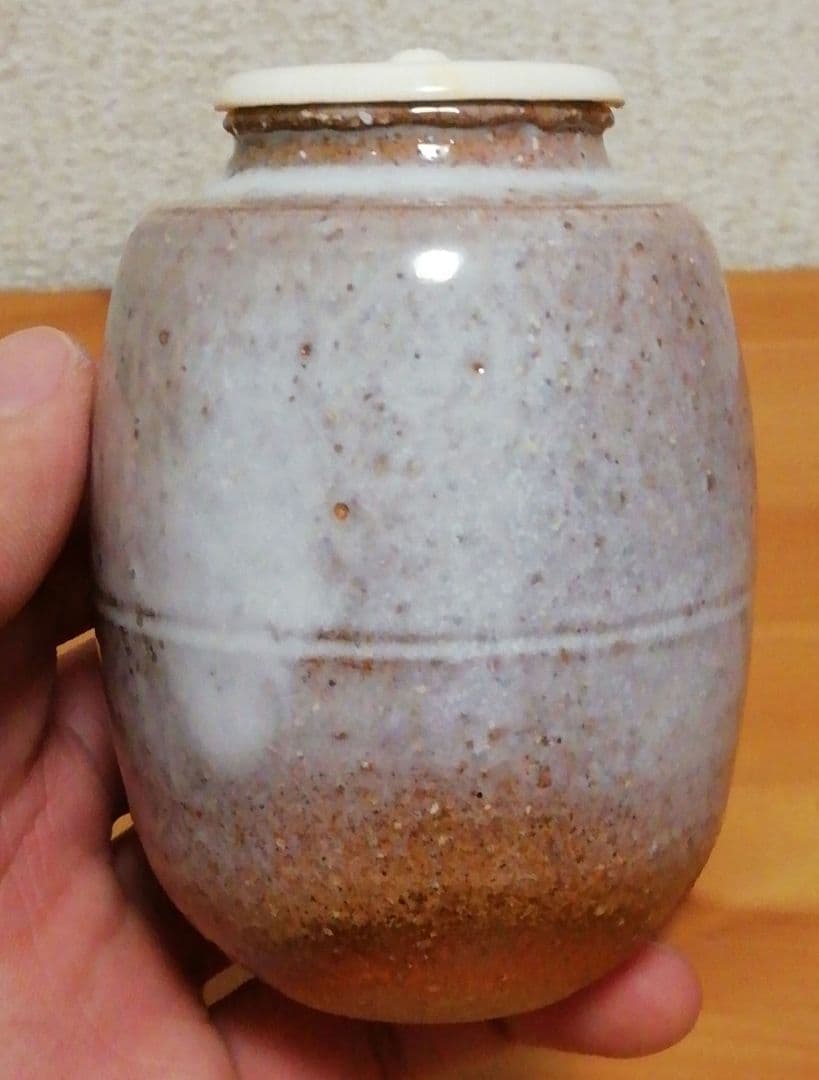 岡田裕作 萩焼 茶入 共箱 略歴付 仕服付 茶道具 - 工芸品価格