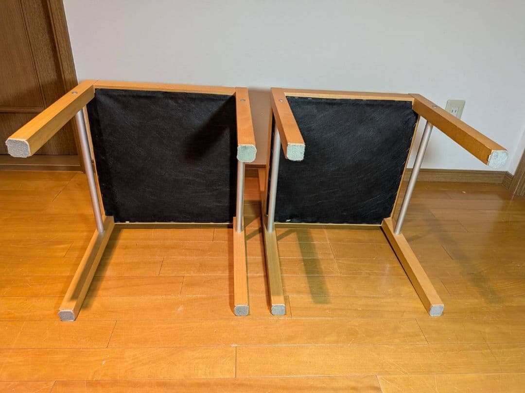 《送料込》無印 ダイニングチェア ブナ材 木製イス 廃盤品 2脚セット 椅子