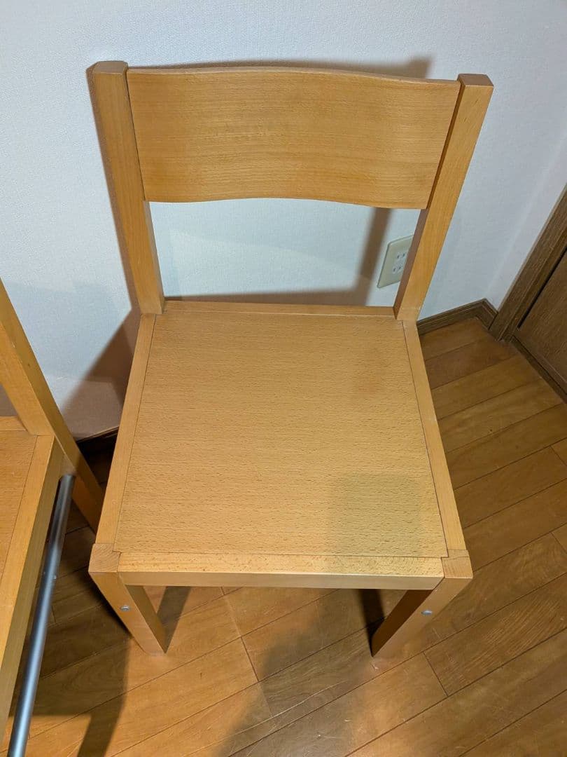 《送料込》無印 ダイニングチェア ブナ材 木製イス 廃盤品 2脚セット 椅子