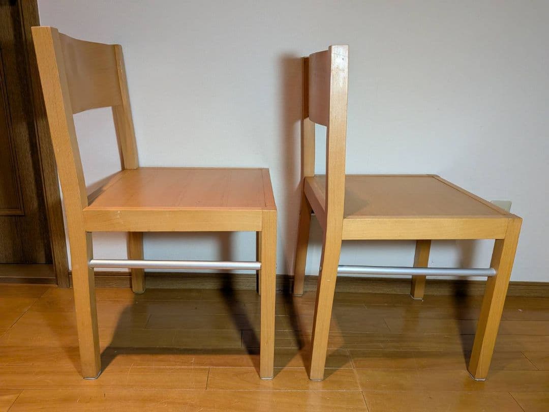 《送料込》無印 ダイニングチェア ブナ材 木製イス 廃盤品 2脚セット 椅子