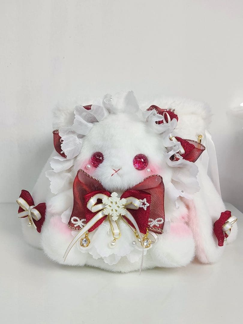 Lolitaうさぎバッグ ロリータ ハンドメイド 巾着 斜め掛け かわいい