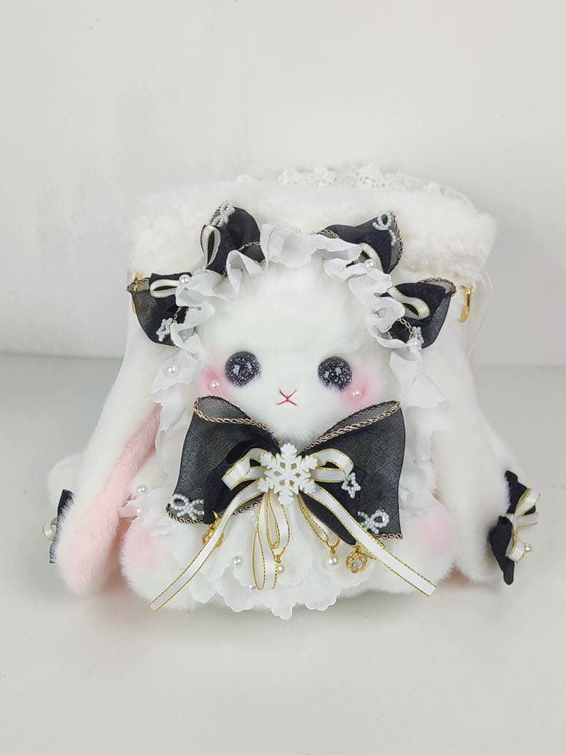 Lolitaうさぎバッグ ロリータ ハンドメイド 巾着 斜め掛け かわいい