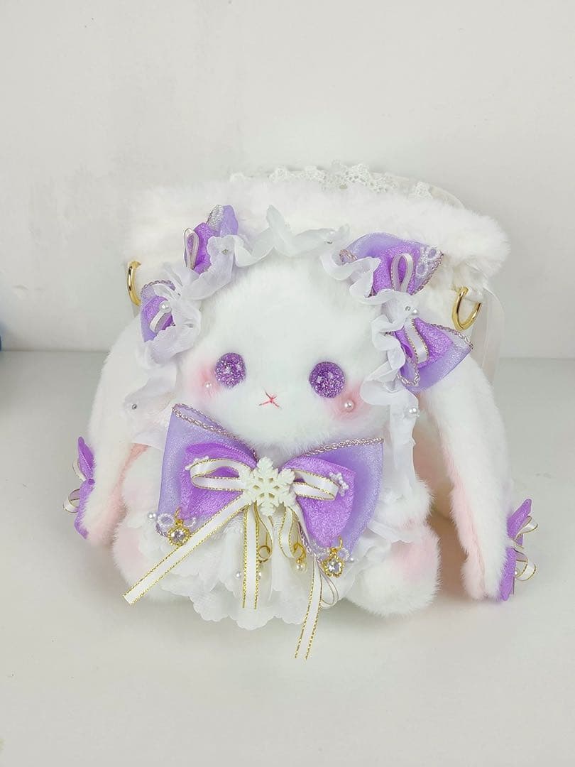 Lolitaうさぎバッグ ロリータ ハンドメイド 巾着 斜め掛け かわいい