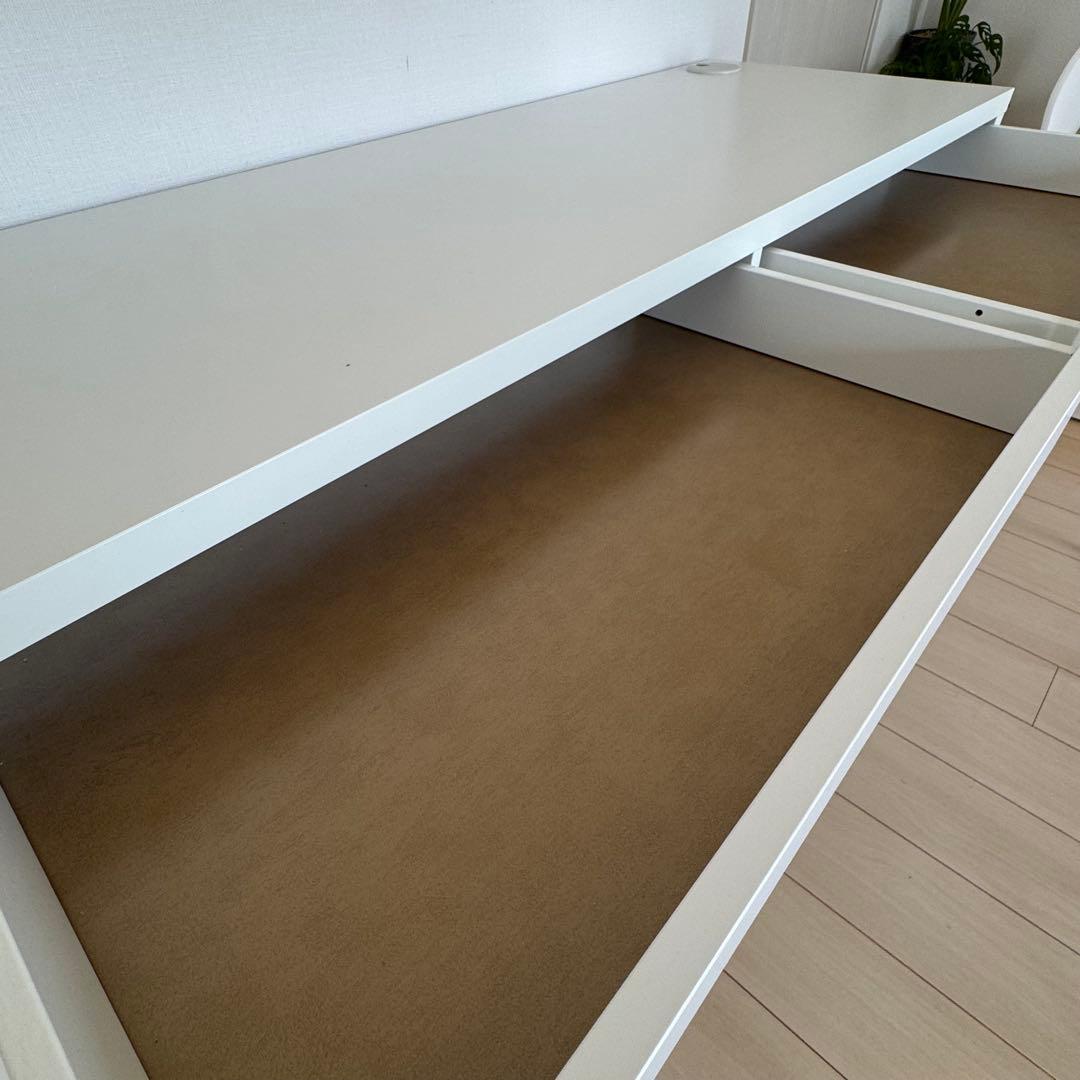 IKEA MICKE デスク ホワイト 幅105cm 引き出し付き