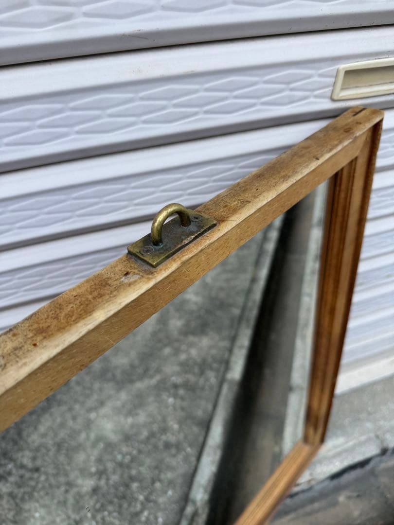 ミラー 壁掛け 美容室 インダストリアル 木製フレーム 男前