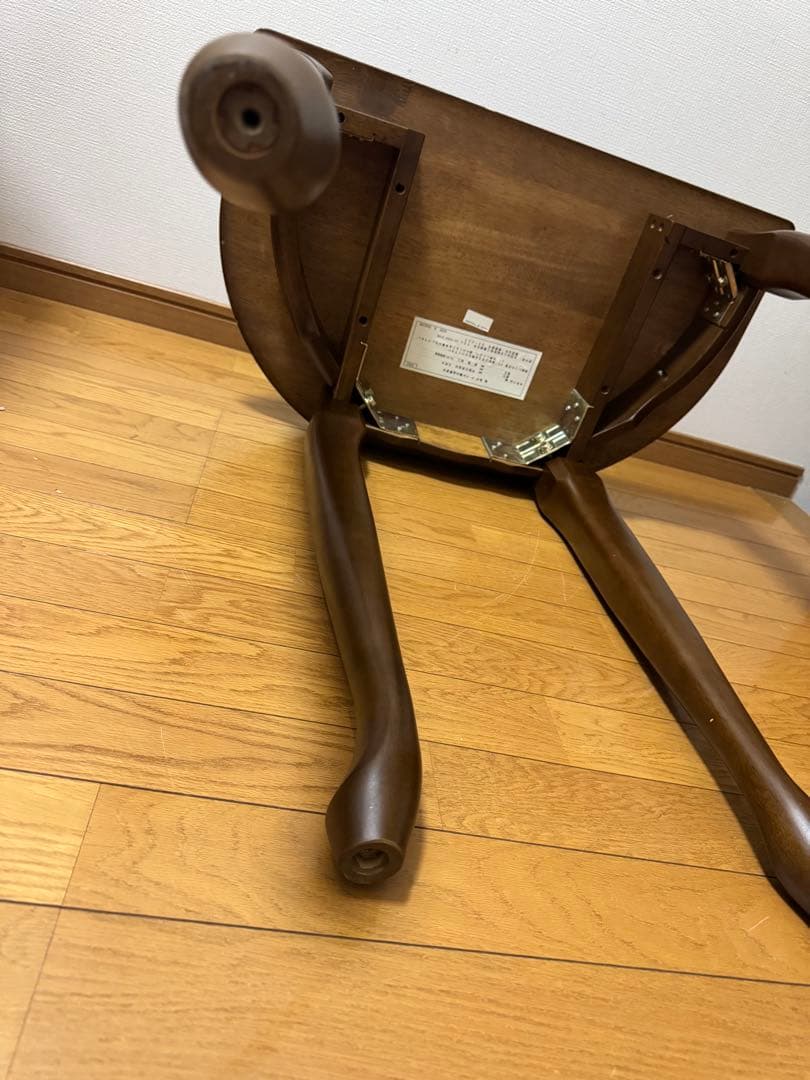 ヴィンテージ　アンティーク　サイドテーブル　木製　猫足　花台　電話台