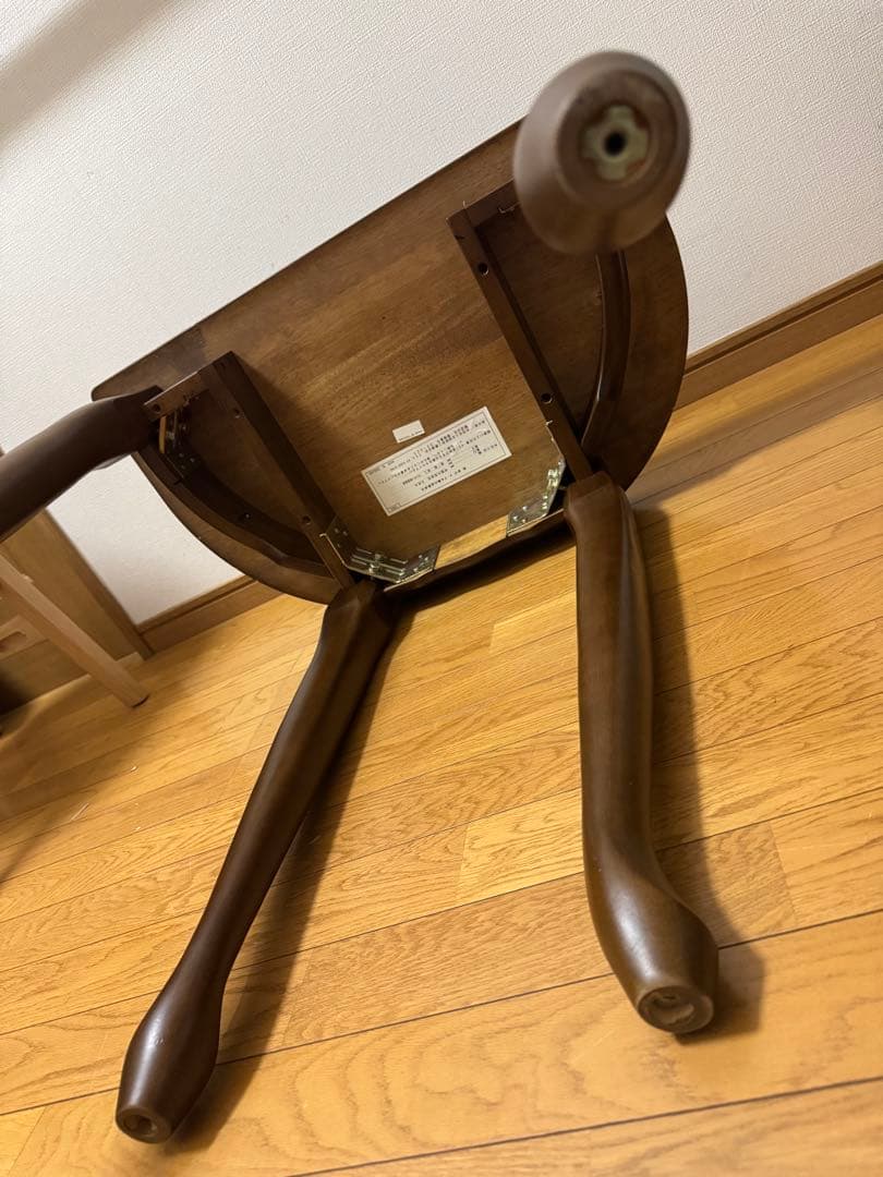 ヴィンテージ　アンティーク　サイドテーブル　木製　猫足　花台　電話台