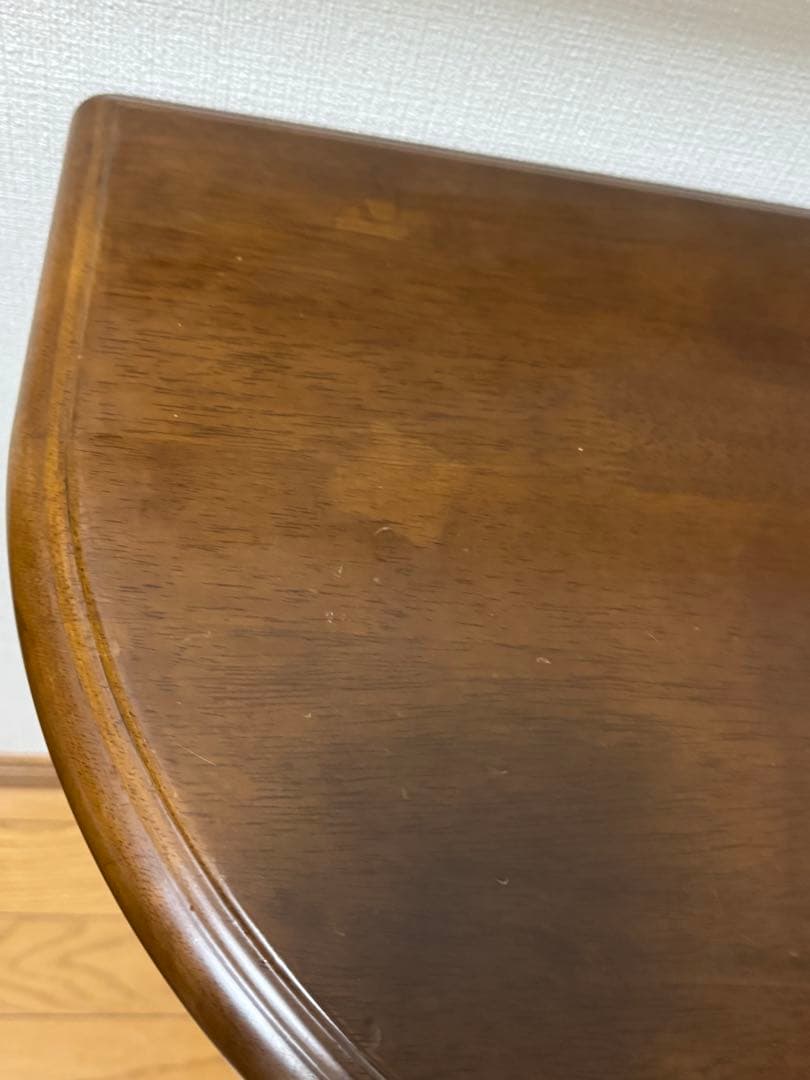 ヴィンテージ　アンティーク　サイドテーブル　木製　猫足　花台　電話台