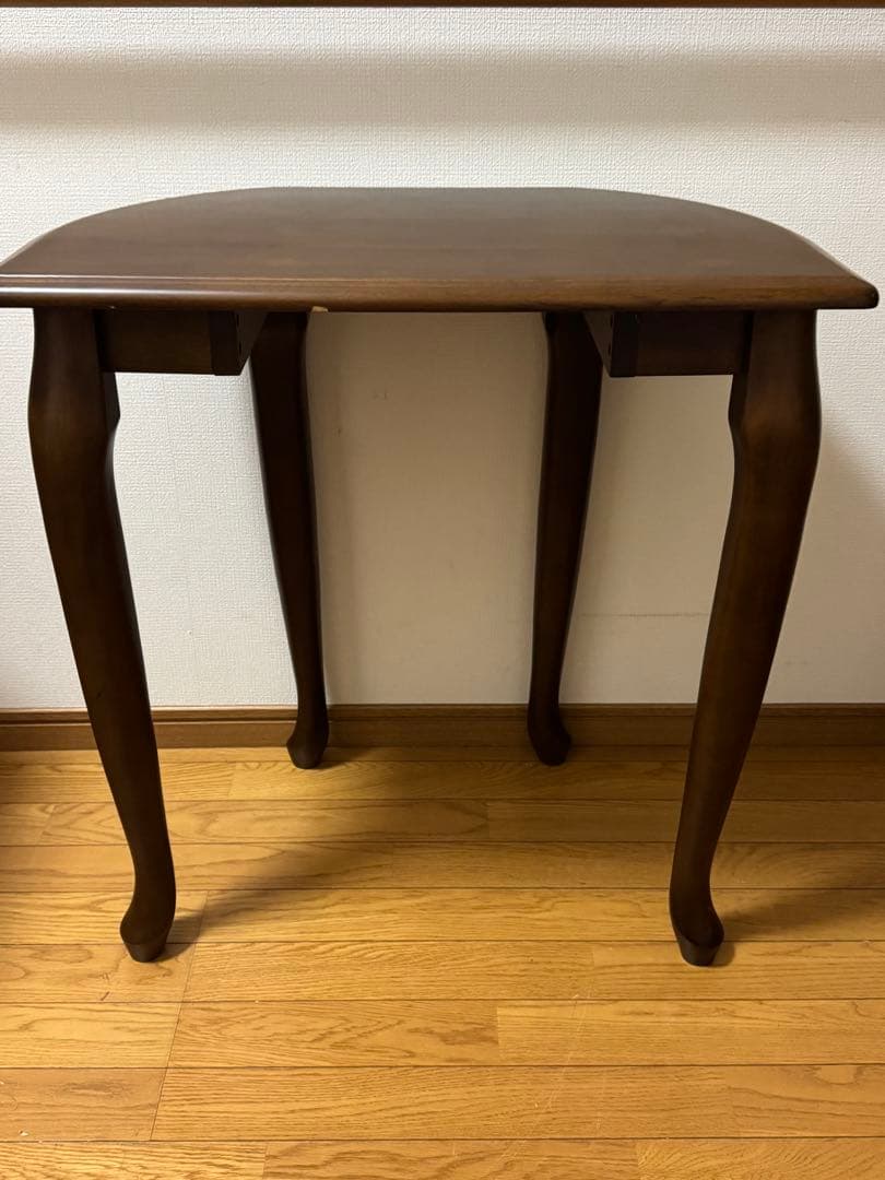 ヴィンテージ　アンティーク　サイドテーブル　木製　猫足　花台　電話台