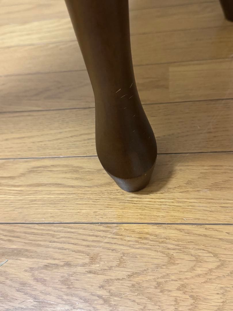 ヴィンテージ　アンティーク　サイドテーブル　木製　猫足　花台　電話台