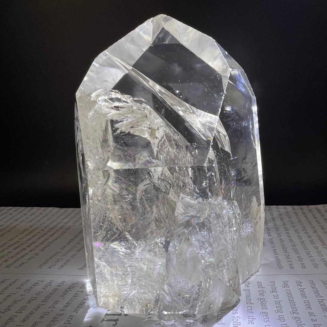 ✳✨激凄超逸品✨極上の高透明度✨超高品質 レインボー 水晶 六角柱 天然石 原石