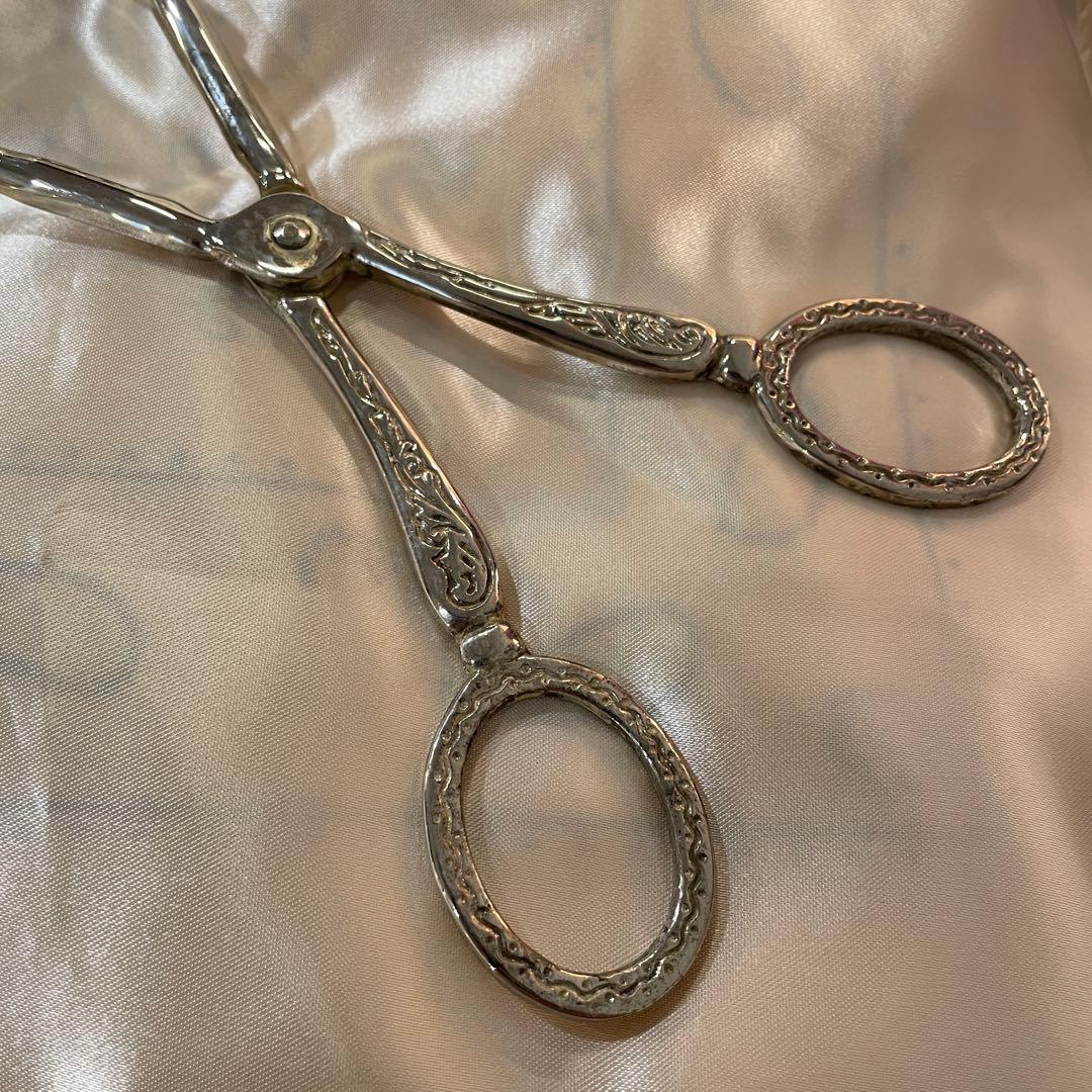 シルバープレート フォーク型トング 23.5cm サーバー サラダトング