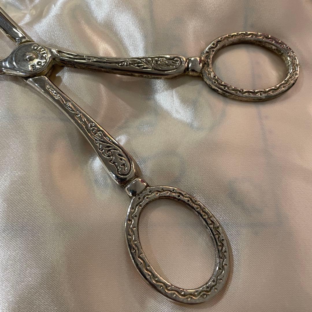 シルバープレート フォーク型トング 23.5cm サーバー サラダトング