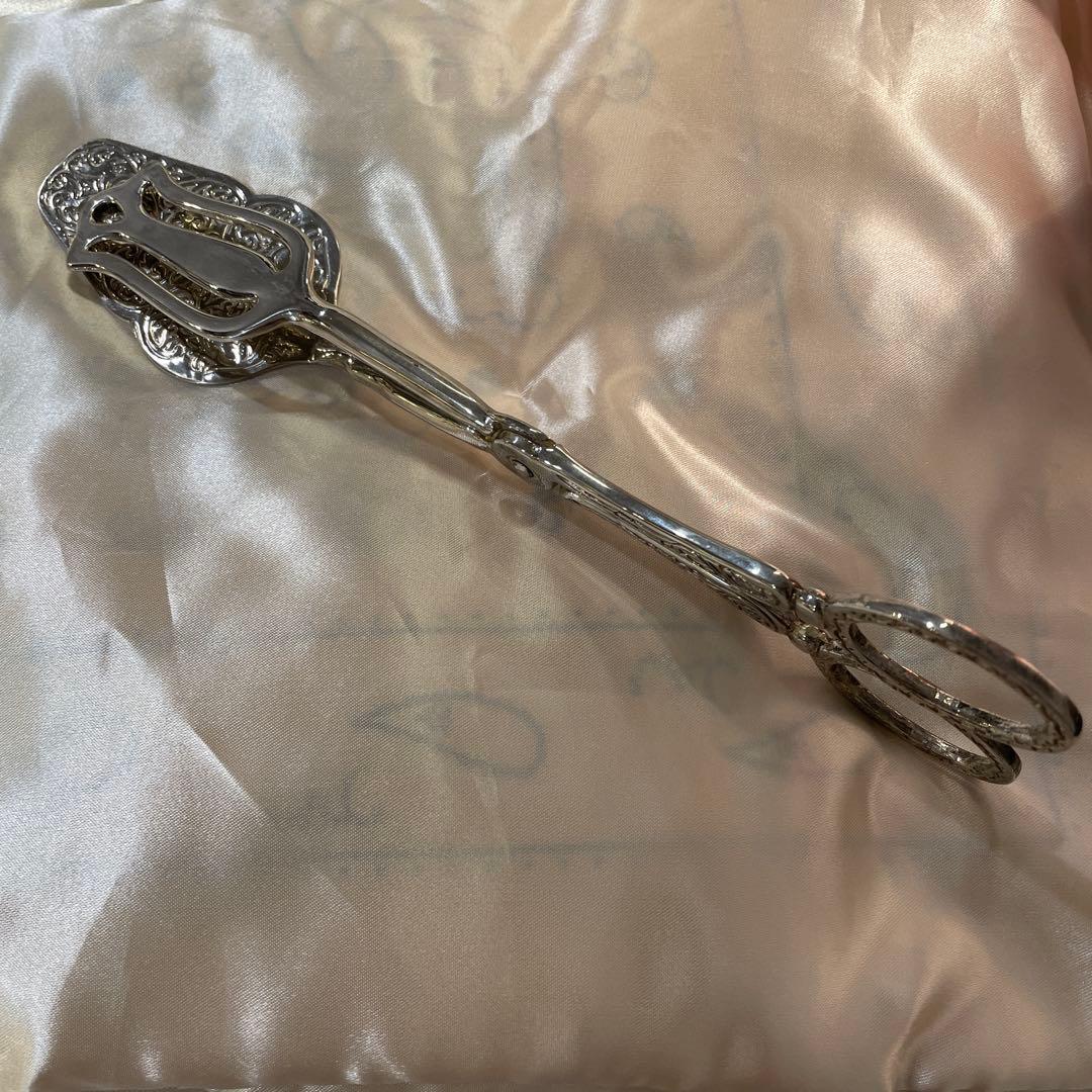 シルバープレート フォーク型トング 23.5cm サーバー サラダトング