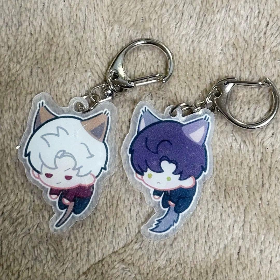 恋と深空 シン レイ アクリルキーホルダー ゆきにゃん あくまにゃん