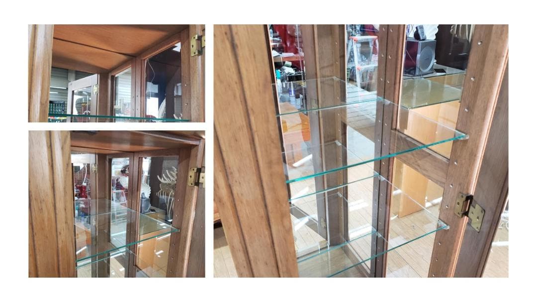 b5　時計付き　キュリオケース　ガラス棚　飾り棚