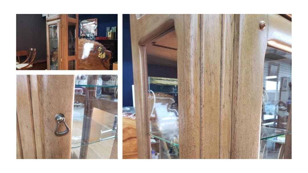 b5　時計付き　キュリオケース　ガラス棚　飾り棚