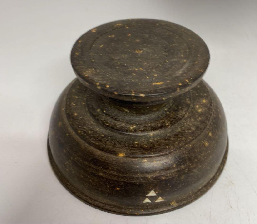 時代　木製螺鈿高台皿　14.3cm y629