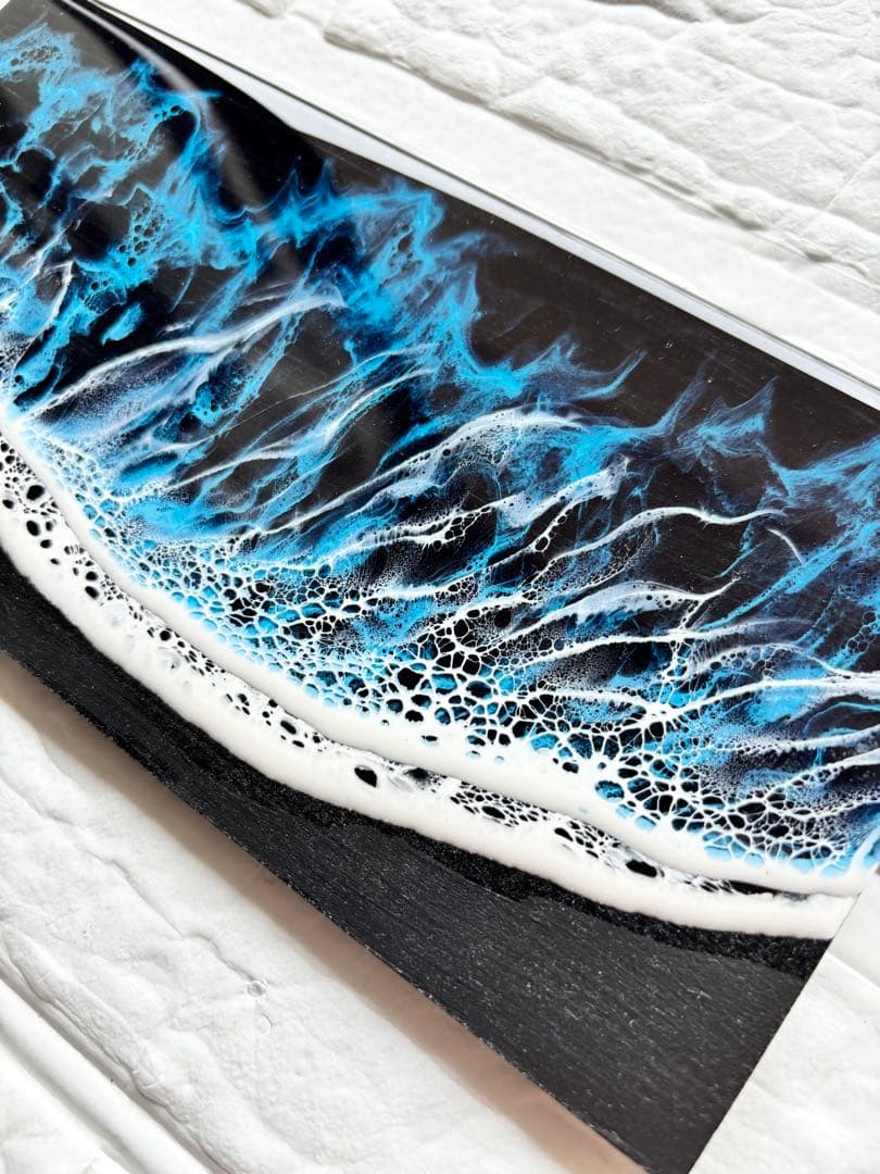 深いリラックスを味わいたい方へ 深呼吸する海 レジンアート 20×10cm