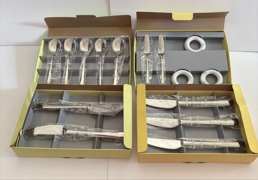 高品質 ラッキーウッド ステンレス18-12 42ピース+ケーキサーバー