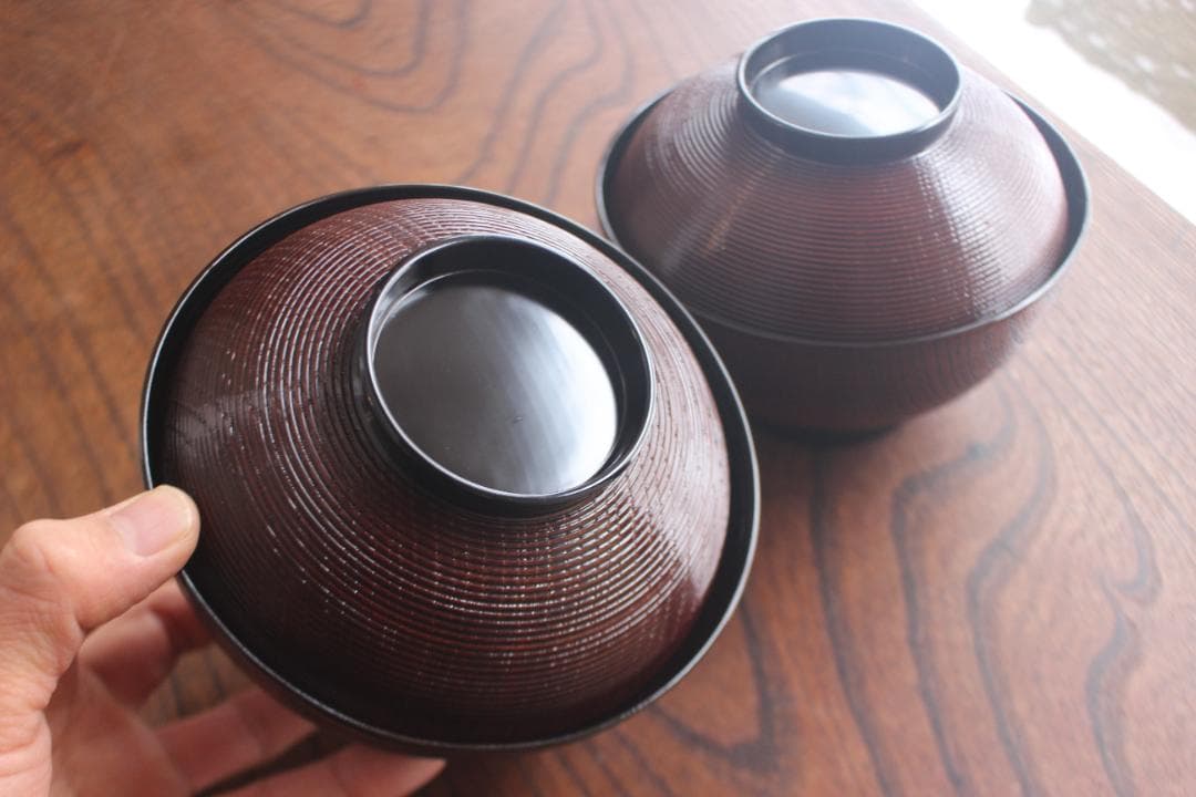 時代逸品！極上千筋糸目に優美な見返し唐草蒔絵の映えるお椀2点（検輪島塗雑煮