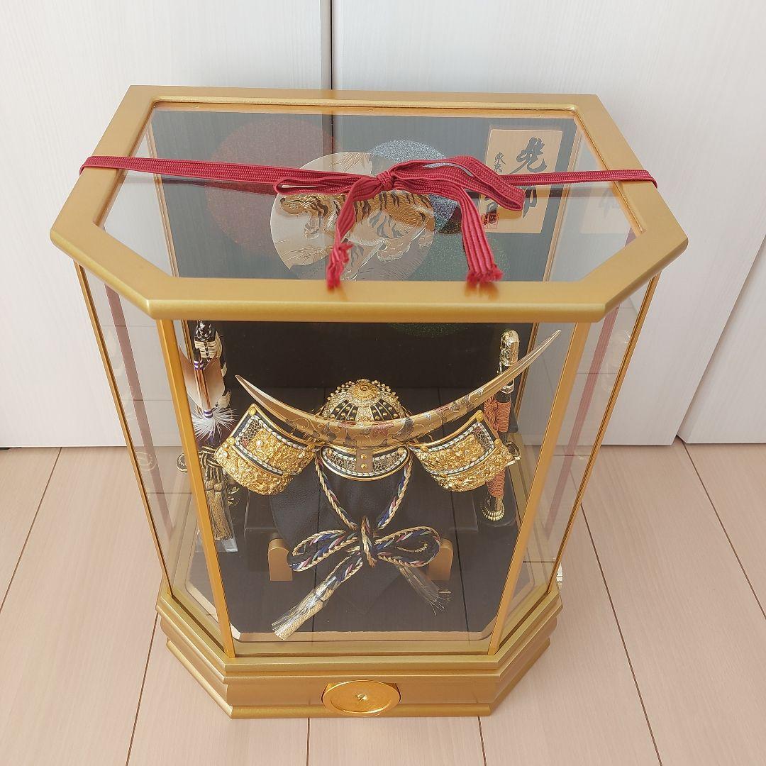 久月　五月人形　ケース入り兜飾り　８号　オルゴール付き　子供の日　子どもの日