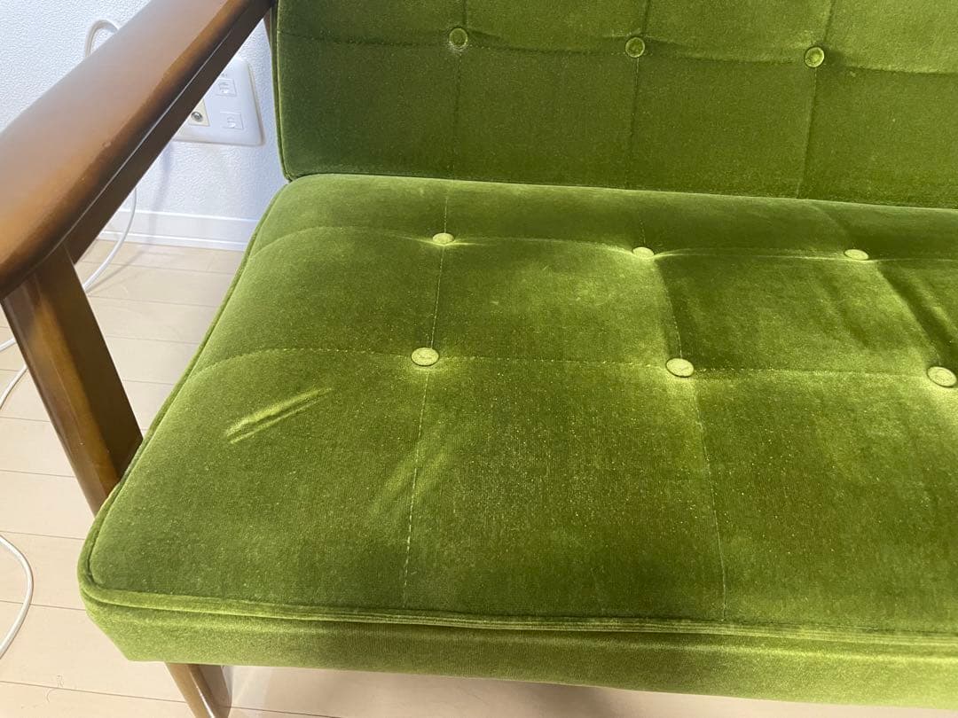 【50周年記念仕様】カリモク60 Kチェア モケットグリーン　2人掛けソファ
