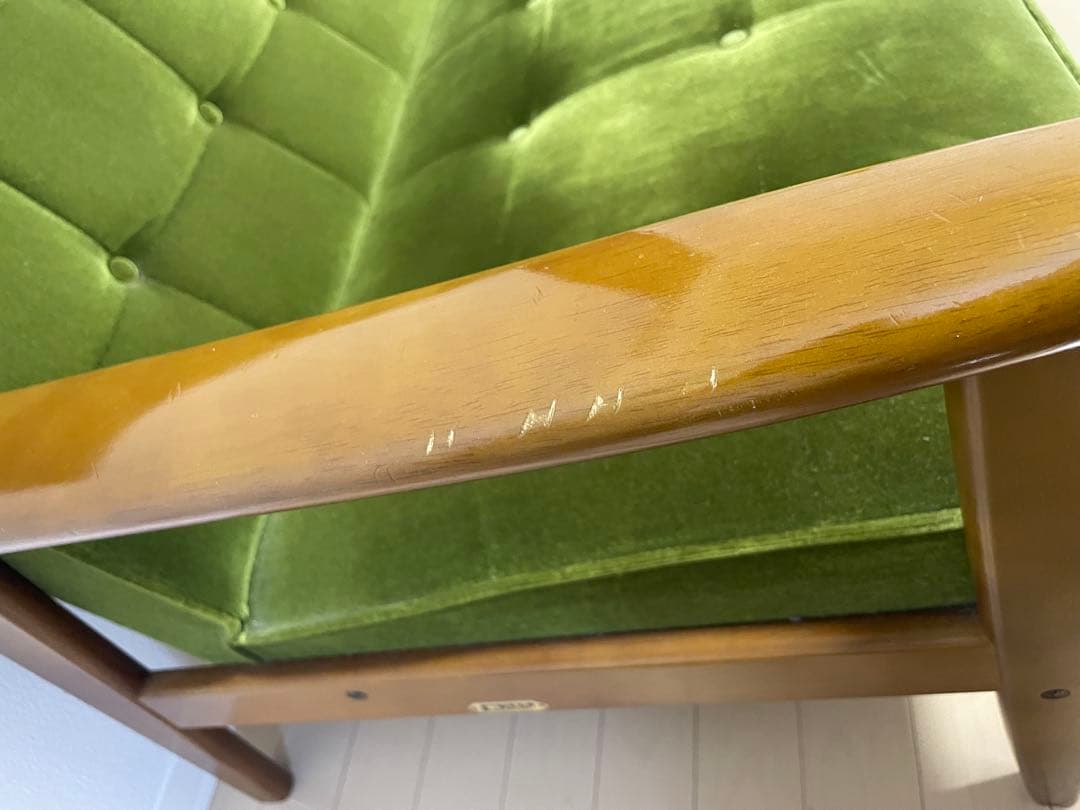 【50周年記念仕様】カリモク60 Kチェア モケットグリーン　2人掛けソファ